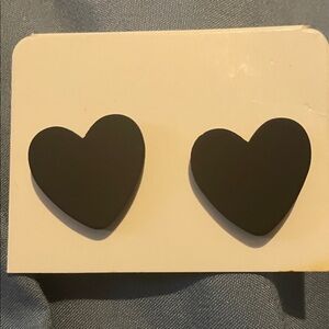 Black Heart Stud Earrings
